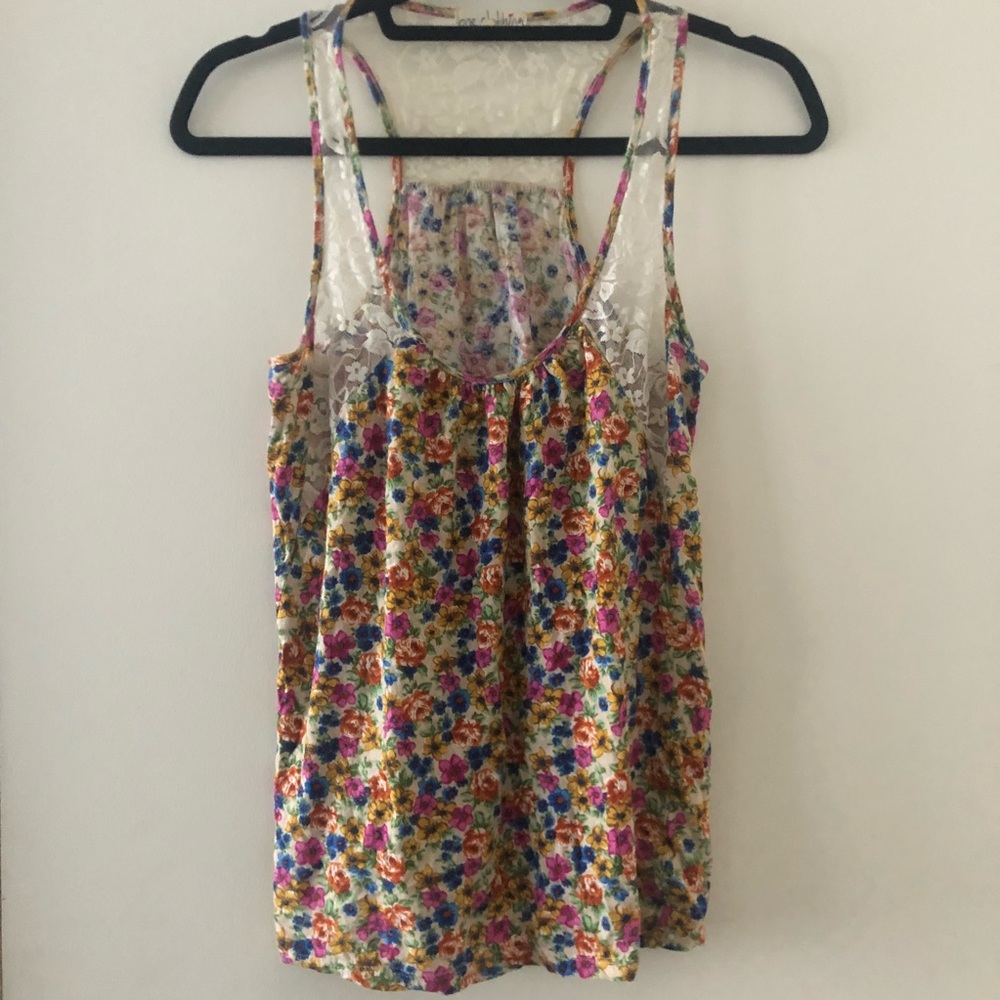 Floral bright tank top
